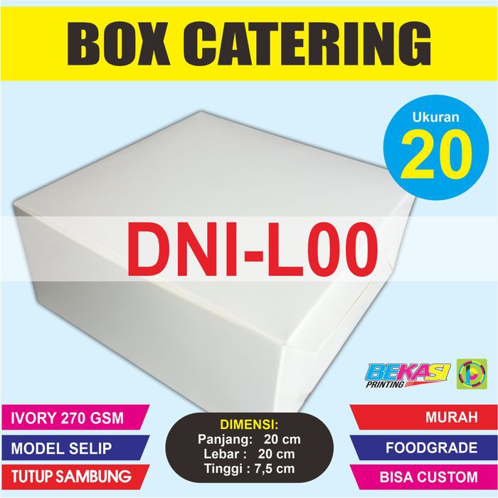 

Promo DNI-L00 Dus Kemasan Nasi Kotak Box Catering Foodgrade Polos 20x20 cm terbaik
