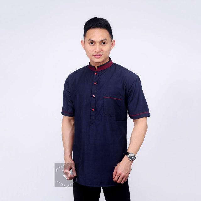 DT OLLSHOP - Baju Koko Pria Lengan Pendek / Baju Kurta Muslim Cowok