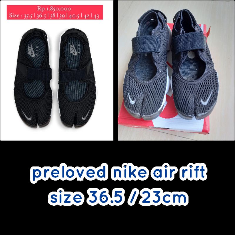 preloved nike air rift cool grey no aqua rift second