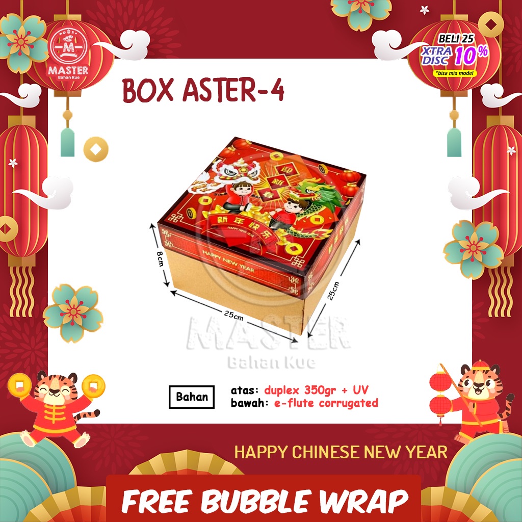 

Box Imlek ASTER-4 untuk kue tart, bolu 25x25x8cm [per 1 pcs]