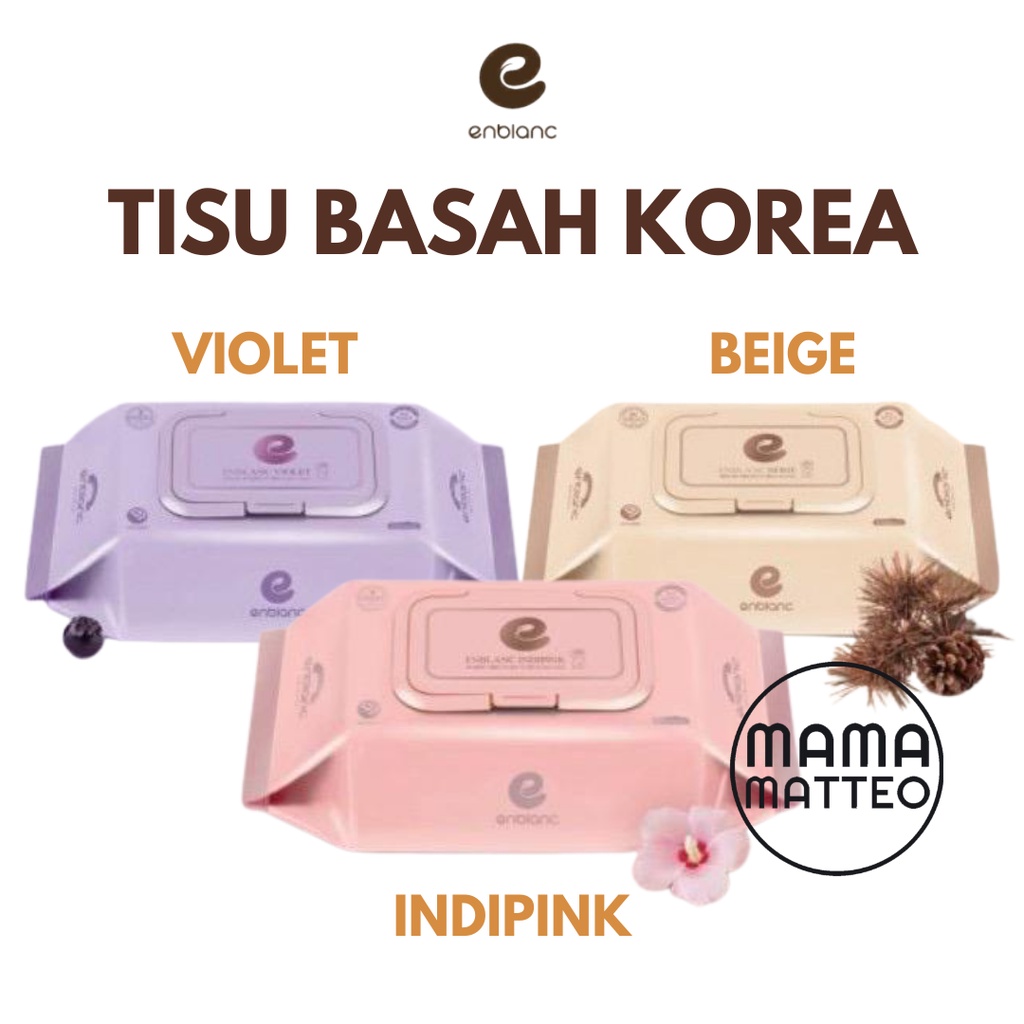 ENBLANC WIPES / Tissue basah KOREA Enblanc / Indipink Pink Violet Creme Cream Beige / Tisu Travel Wipes Mini / BANDUNG