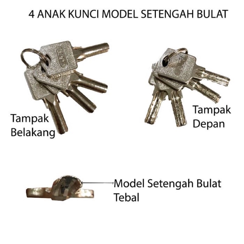 Gembok baja karbon pintu pagar pendek 40mm - 70mm Freed