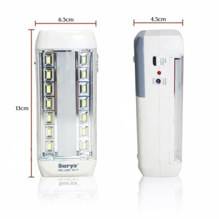 Lampu Emergency SURYA SQL L2207 LED Portable Senter Rechargeable Charger Cas Darurat Emergensi Lamp