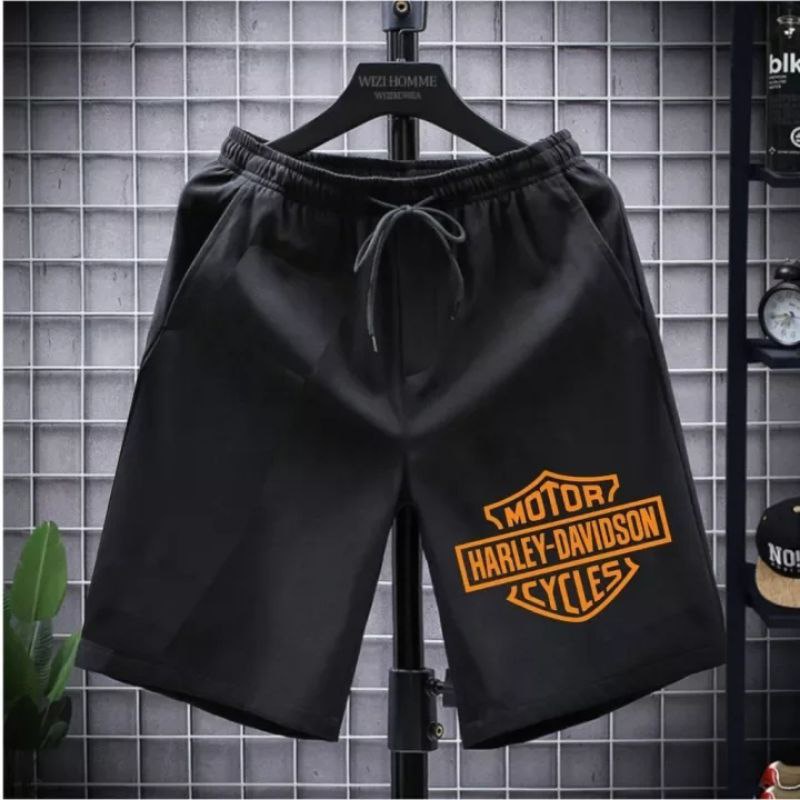 Clothing May - Celana Pendek Harley Boxer Pria Pendek Celana Tali Kolor Bokser Kekinian Cowok Laki-Laki Bahan Babyterry Baby Terry Premium Original Murah