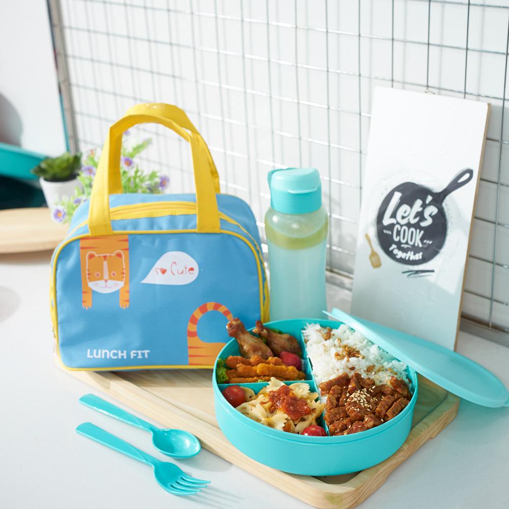 Lunchbox Set Anak / Kotak Bekal / Tas Bekal Makan / Lunchbox Lucu Karakter / Kotak Makan Bulat Sekat