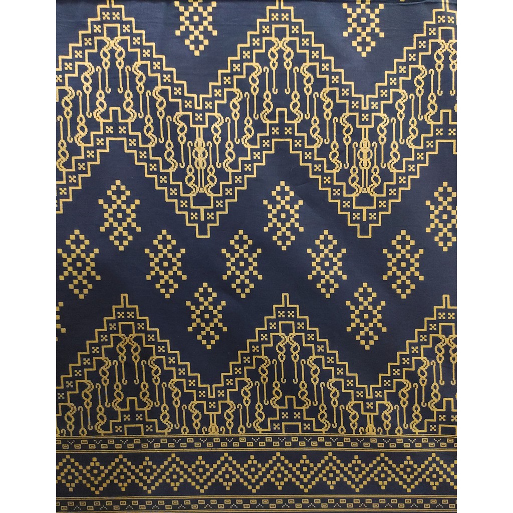 Kain Batik Katun Sarini 5212 Zig Zag Hitam Emas