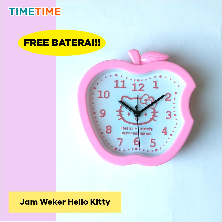 Jam Beker Karakter Jam Weker Doraemon Hello Kity Mickey Mouse Free Baterai AA
