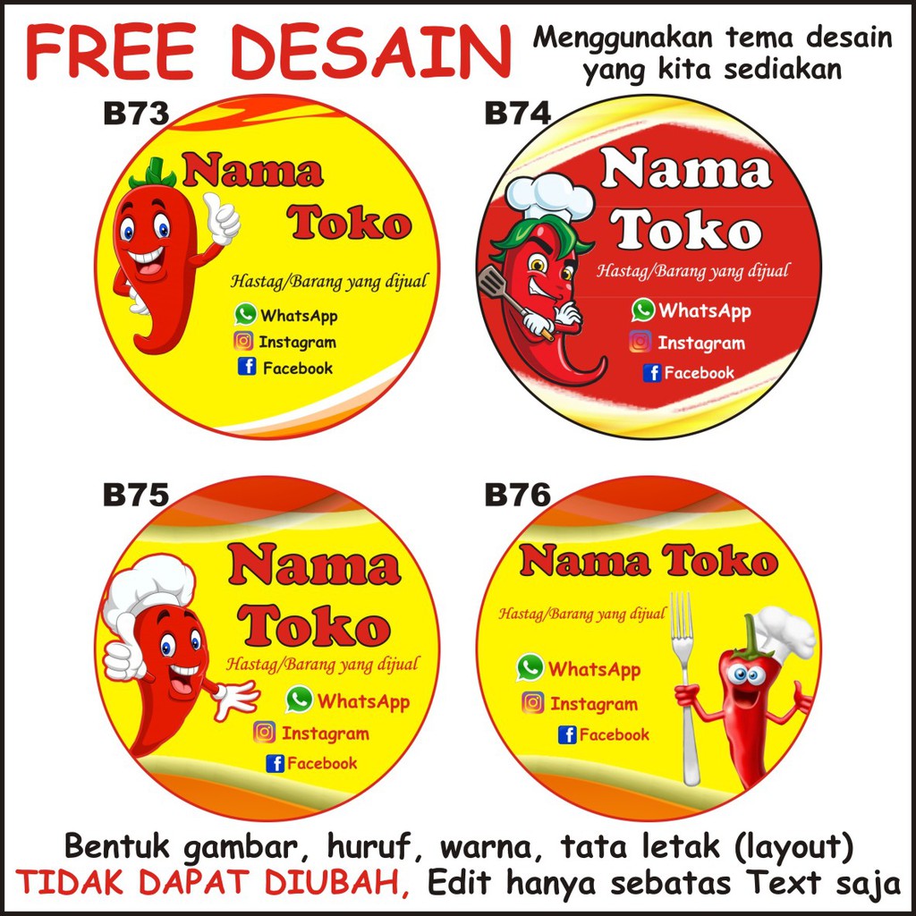 

(TEMA CABE)STIKER BULAT ISI 60/STIKER KEMASAN/STIKER PRODUK/STIKER MAKANAN/STIKER MINUMAN/STIKER