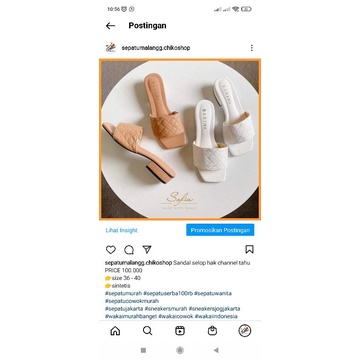 sandal selop hak channel tahu