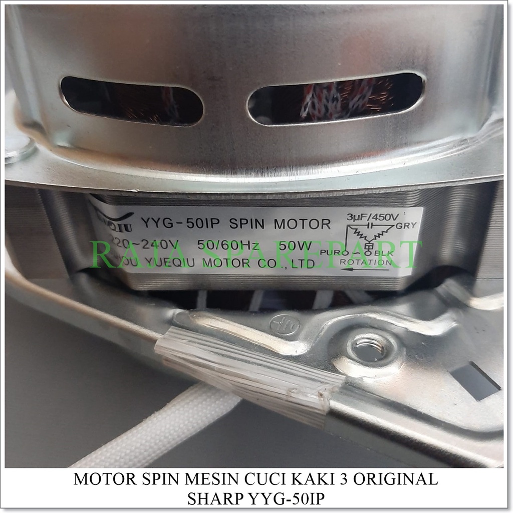 Motor Spin / Dinamo Pengering Mesin Cuci Kaki 3 SHARP 50Watt Original YYG-50IP