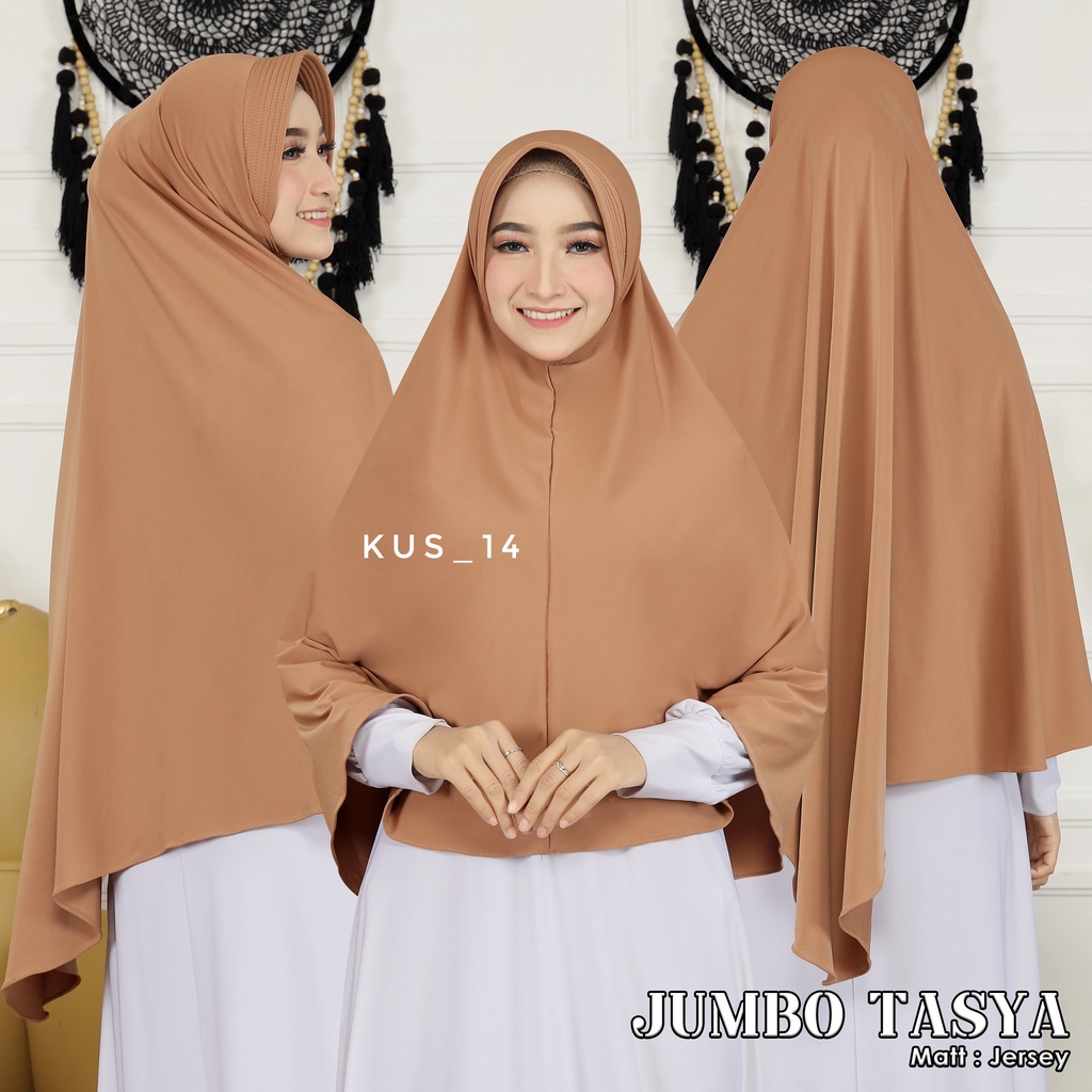 Jilbab instant bergo jersey tasya jumbo / hijab instan jersey jumbo 80*90 OVAL