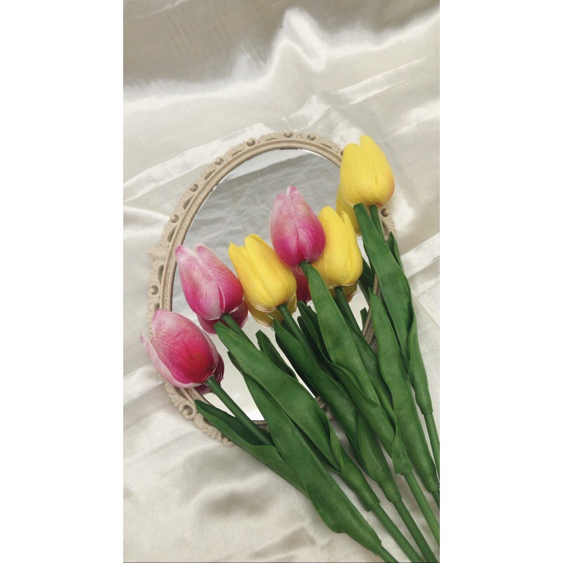 Bunga Tulip Latex Import Real Touch bunga Dekorasi Bunga Artificial Tulip Besar-1