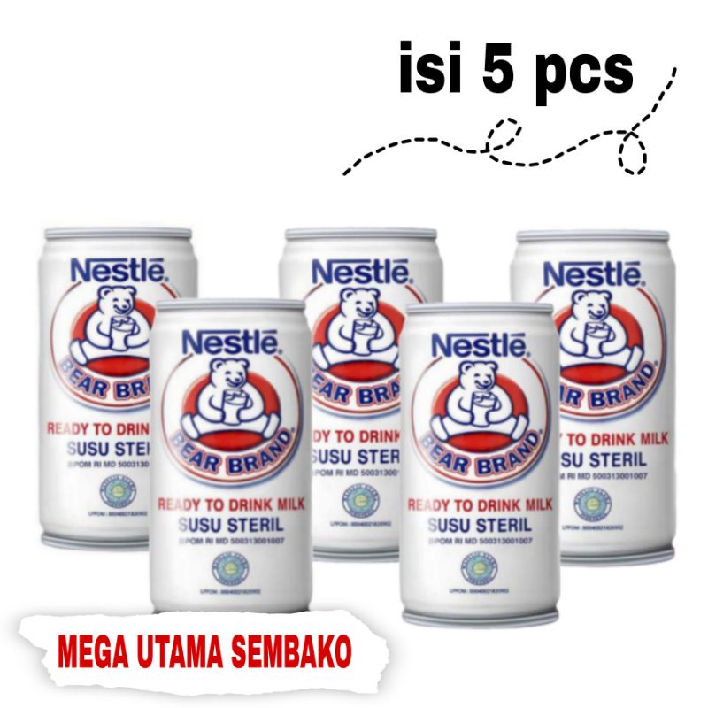 

Bear brand 189 ml susu beruang paket isi 5 kaleng