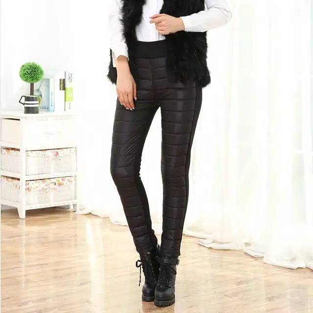 Woman Winter Down Trousers Legging Padding Pants Celana Musim Dingin Wanita