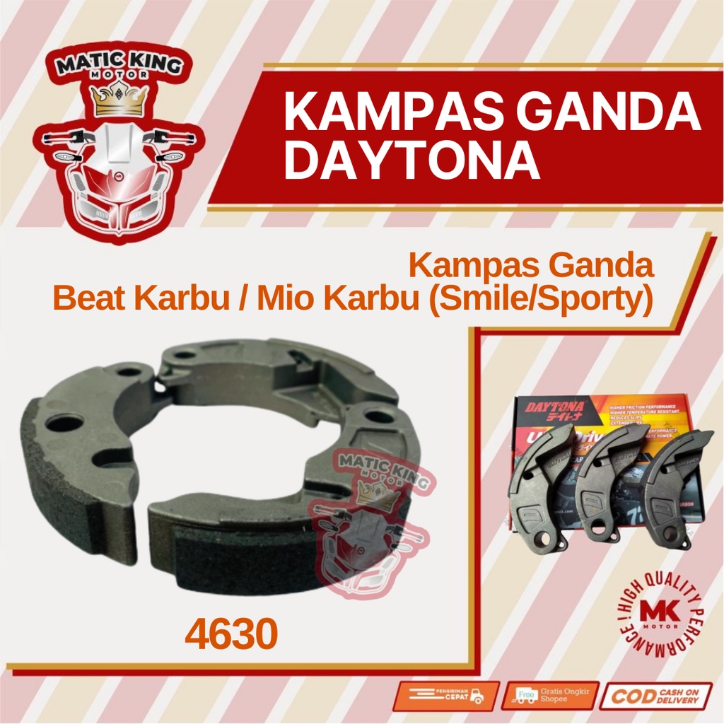 DAYTONA Kampas Ganda Kopling Beat Scoopy Spacy 110 Karbu HiCARBON KEVLAR 4630 4633 4631 4634 4636