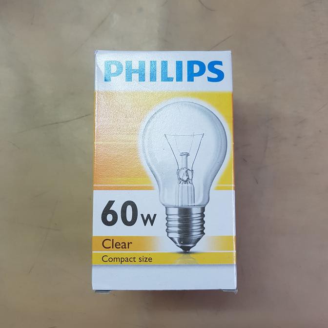 Philips Bohlam Lampu Dop Pijar 60 Watt / 60W Clear E27 220V