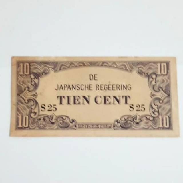 Uang Kertas Kuno DE JAPANSCHE REGEERING 1952 Tien Cent 10 Sen S25