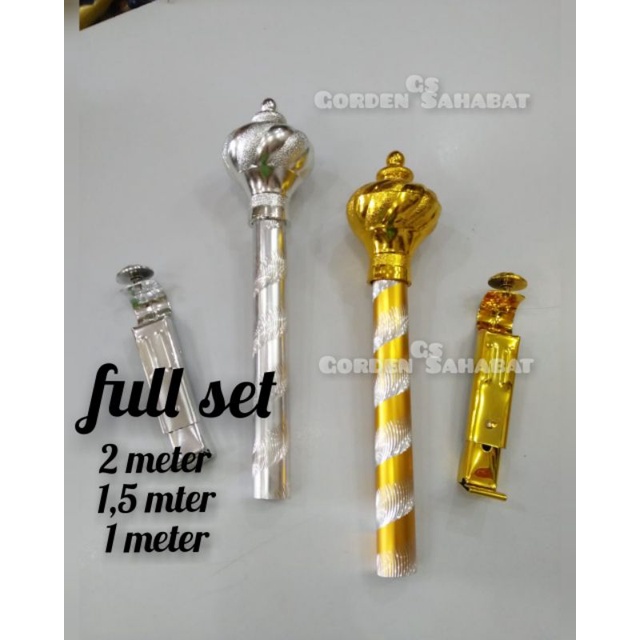 Batang hordeng 2 meter ful set, batang gorden 1 setengah fulset, batang hordeng 1 meter fulset, bata