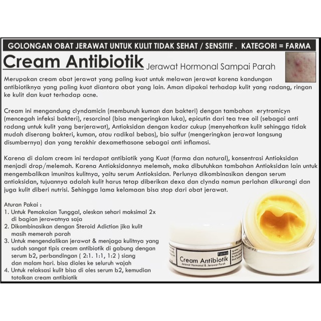 Cream Antibiotik Utk Jerawat Parah Acne Hormonal Bisul Meradang Merah Ampuh Cepat Dokter Malam Day Shopee Indonesia