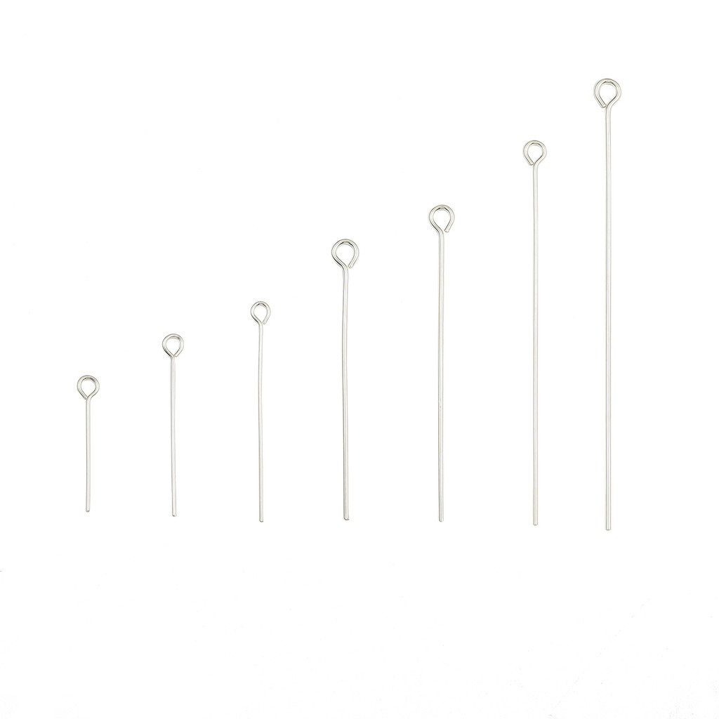 10pcs Pin Eye Headpins 925 Sterling Silver 15 20 25 30 35 40 50mm Untuk Membuat Perhiasan Diy