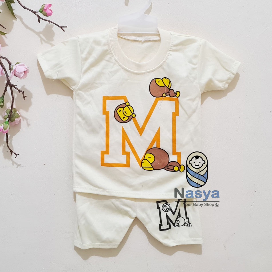 [J-003] Setelan Baju Pendek bayi unisex usia  NEW ARRIVAL (0-6 bulan)