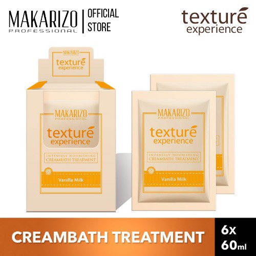 Makarizo Professional Texture Experience Deep Nourishing Creambath Treatment Vanilla Milk 6x60g