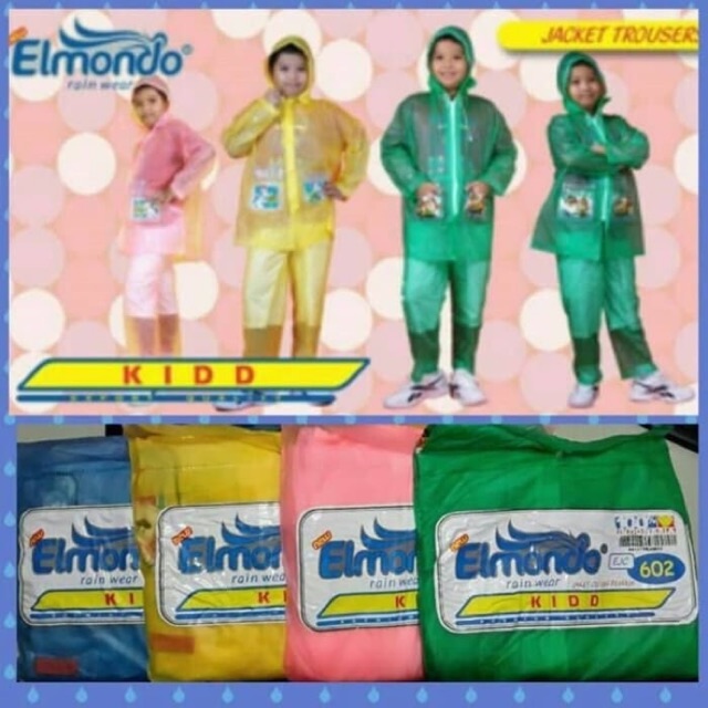 Jas hujan Jaket Celana Anak Elmondo 602