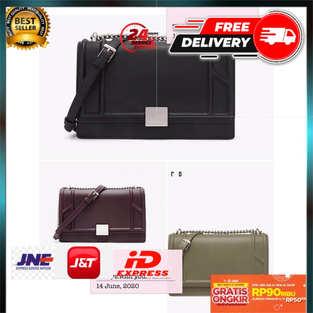 SOFIE OFFICIAL TAS WANITA PEDRO FLAP CHAIN/TAS PEDRO SLING BAG TAS IMPORT#100516