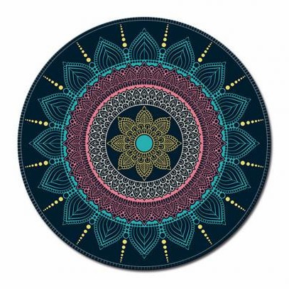 Mouse Pad Bulat Vintage Bohemian 20cm Anti Slip