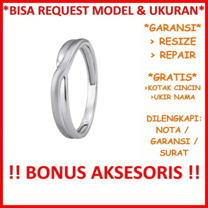 Gratis Tulis Ukir Nama Bisa Pesan Model Garansi Silver Asli Cincin Kawin Perak Nikah Tunangan Id441