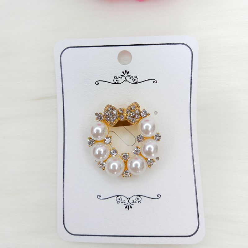 Athar shop COD Bros mutiara kristal fashion korea aksesoris fashion pin bros tuspin-E 3cm gold