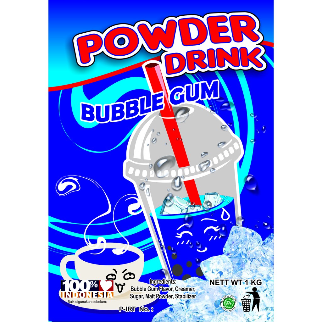 Bubuk Minuman Bubble Powder Drink Bubble Gum ORIGINAL Javaland 1kg