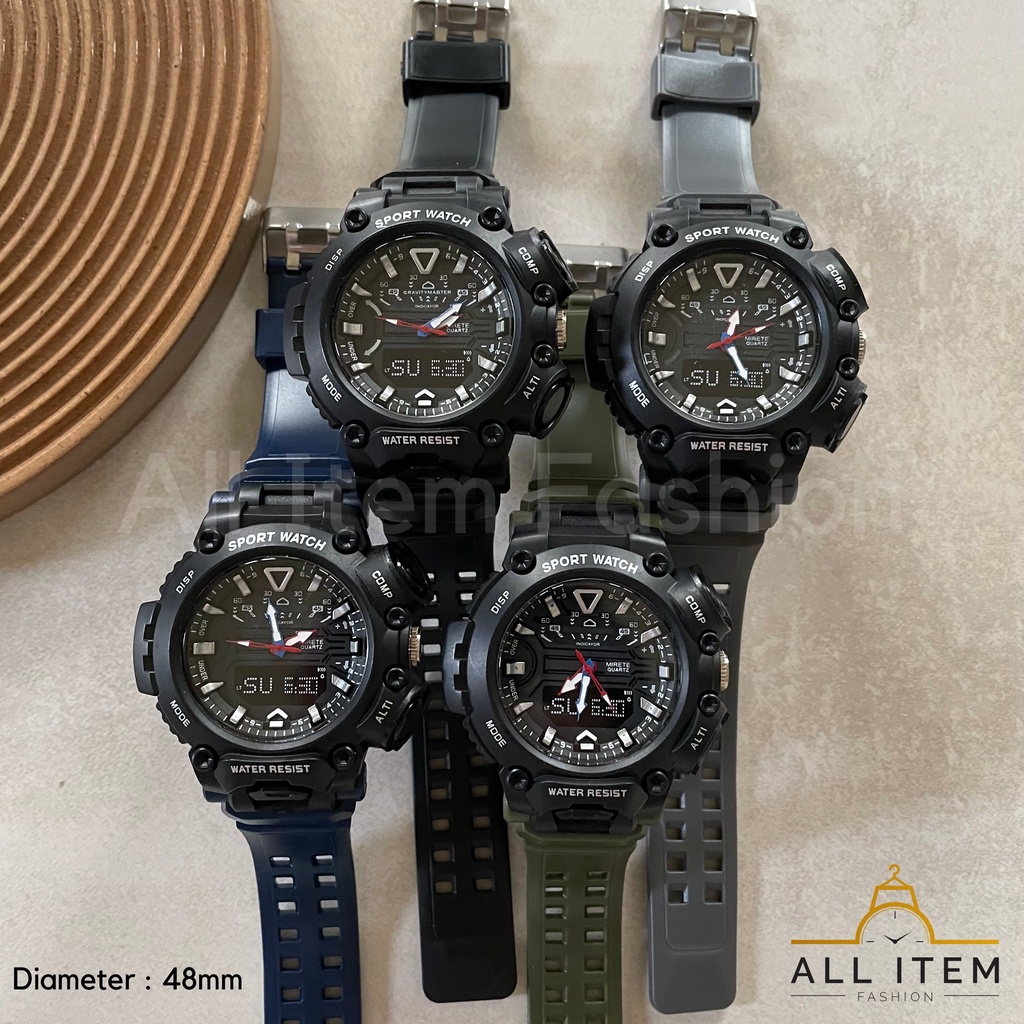 COD✅ JAM TANGAN MIRETE D23-1 PRIA MEN SPORT WATCH ANALOG / JAM TANGAN / Jam Tangan Rubber Sport Bulat Pria Fashion Gaya Korea / Harga Grosir