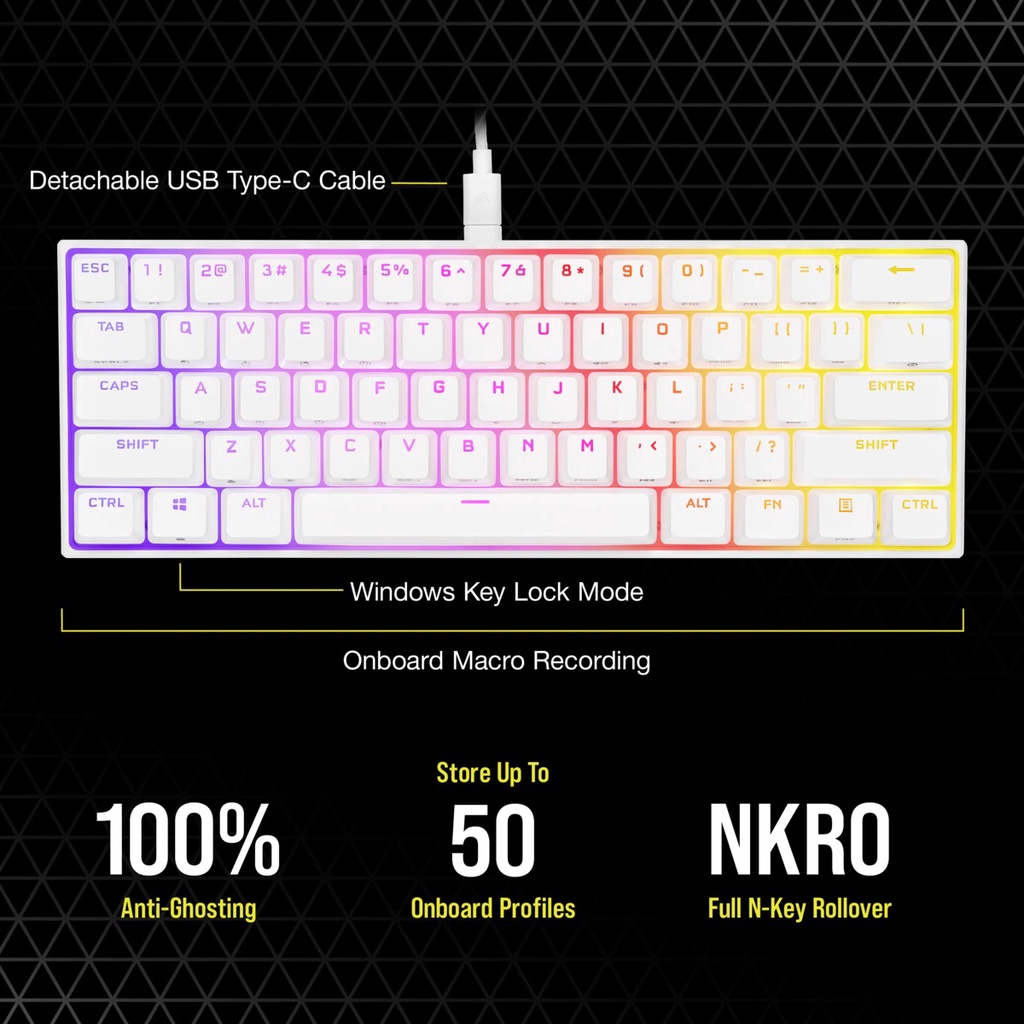 Corsair K65 RGB MINI 60% Mechanical Gaming Keyboard K 65