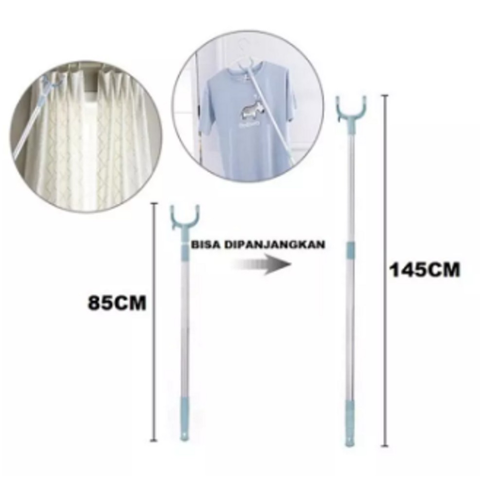 Grab Stick Silver Stainless/plastik Penangkap Ular &amp; Tongkat Jemuran Baju