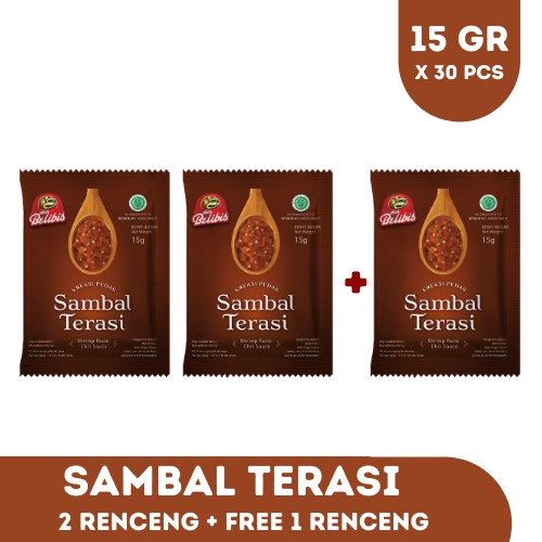 

PAKET SAMBAL TERASI SACHET 15 GR BUY 2 GET 1