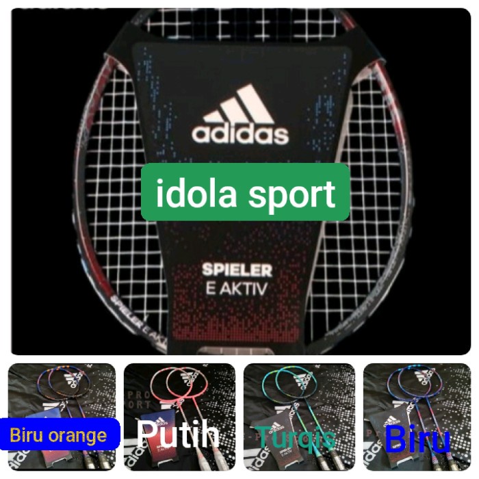 Nh201Nn Raket Badminton Adidas Spieler E-Aktiv Original 100% +Cover Bergaransi - Hitam Nyh2N10Y