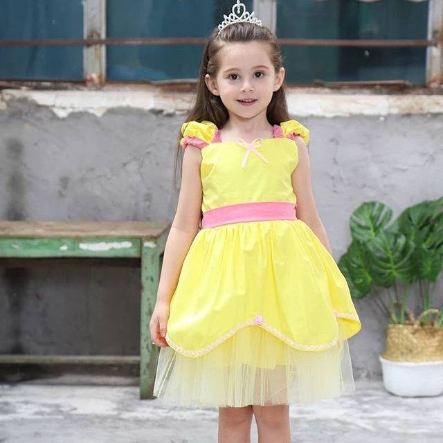 GA2728 BELLE ROSE DRESS YELLOW / GAUN PESTA ANAK KUNING / DRESS HALLOWEEN PRINCESS