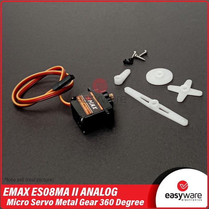 EMAX ES08MA Micro Servo Metal Steering Gear Motor 360 Degree