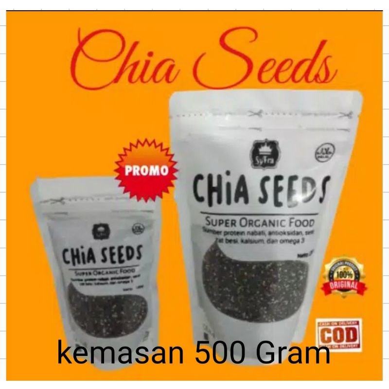 Organic Black Chia Seeds Mexico Seed Chiaseeds Organik - 500 gram