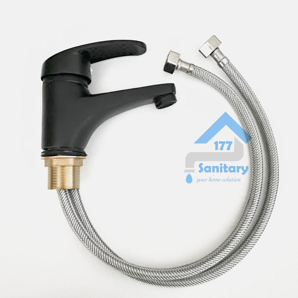 Kran Panas Dingin Wastafel HITAM Stainless jumbo 770- Keran Air Cold Hot Washbowl Faucet gede mixer /H34