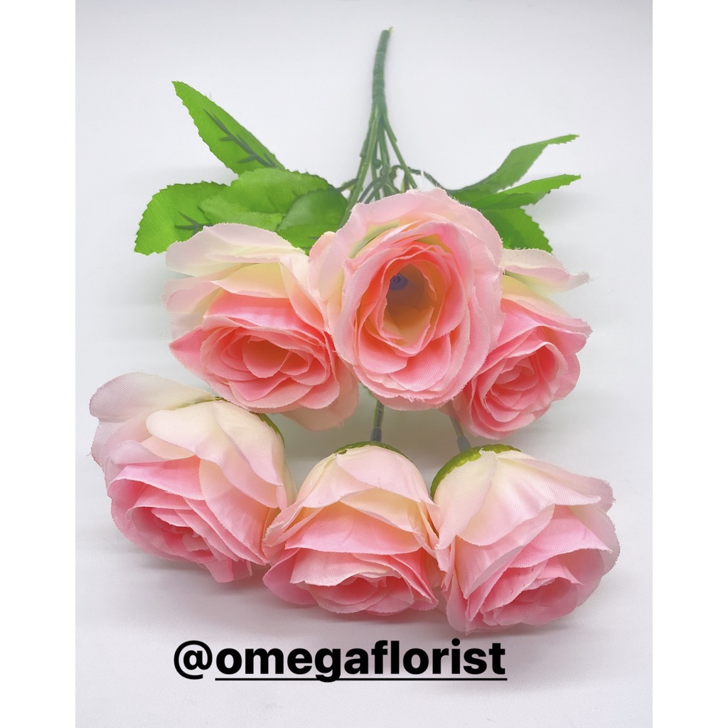 Rose Tropis X6 Bunga Artifical Bunga Artificial/Bunga Plastik/Bunga Dekorasi/Dekorasi Pernikahan/Pernikahan-Pink Muda