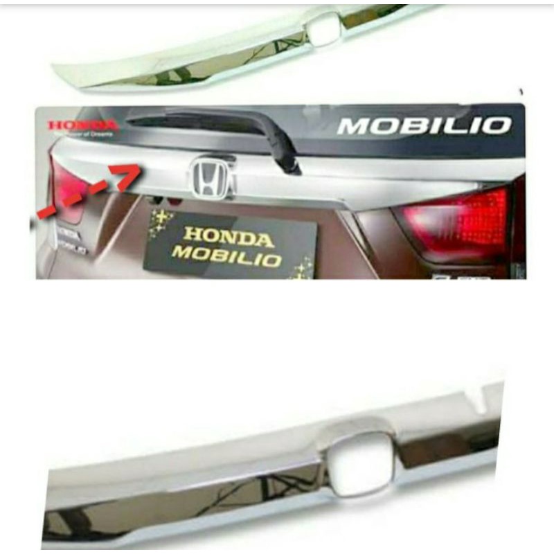 Trunklide List Pintu Bagasi Belakang Mobil Honda Mobilio Chrome