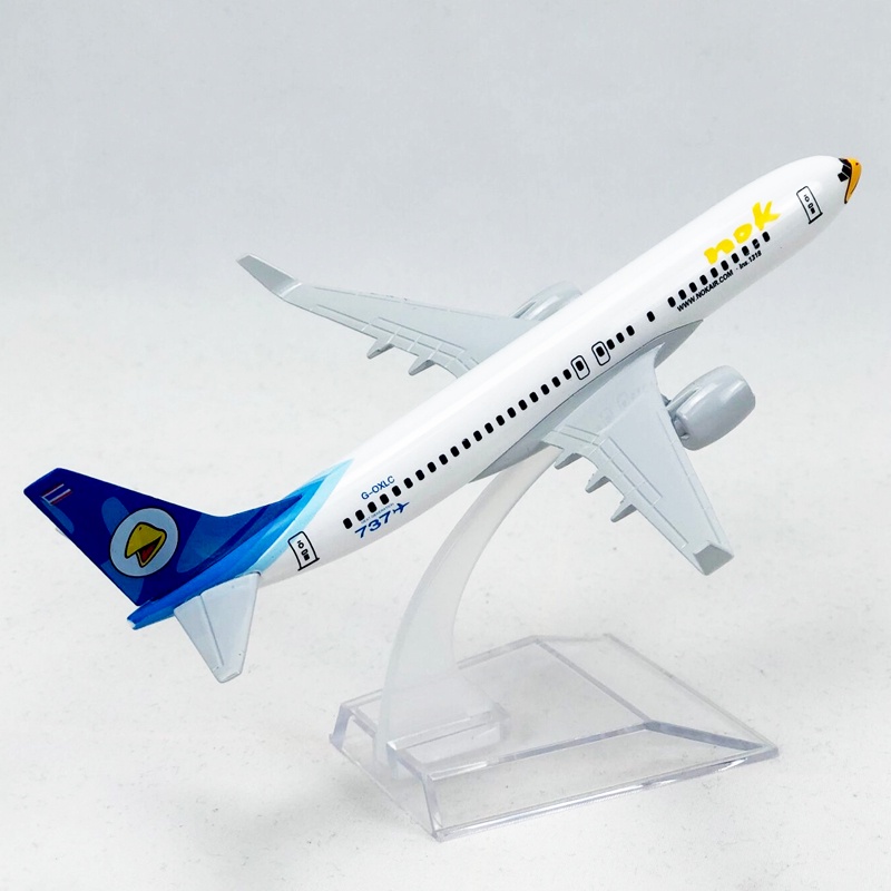 Miniatur Diecast Pesawat Terbang Thailand Airways NOK B737 737 Bahan Metal Warna Putih Ukuran 16CM