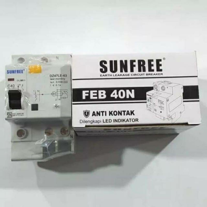 SUNFREE ANTI KONTAK ELCB 40A 40 AMPERE