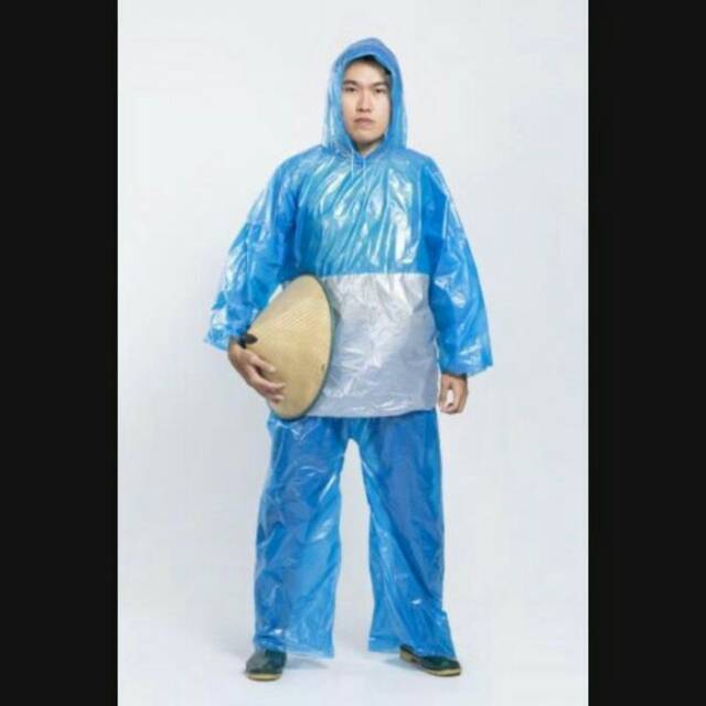 Jas hujan  setelan jaket celana plastik tebu-jas hujan plastik tebu - jas hujan stelan jumbo murah