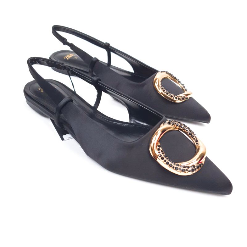 ZR Flat Slingback Satin Mules 2359