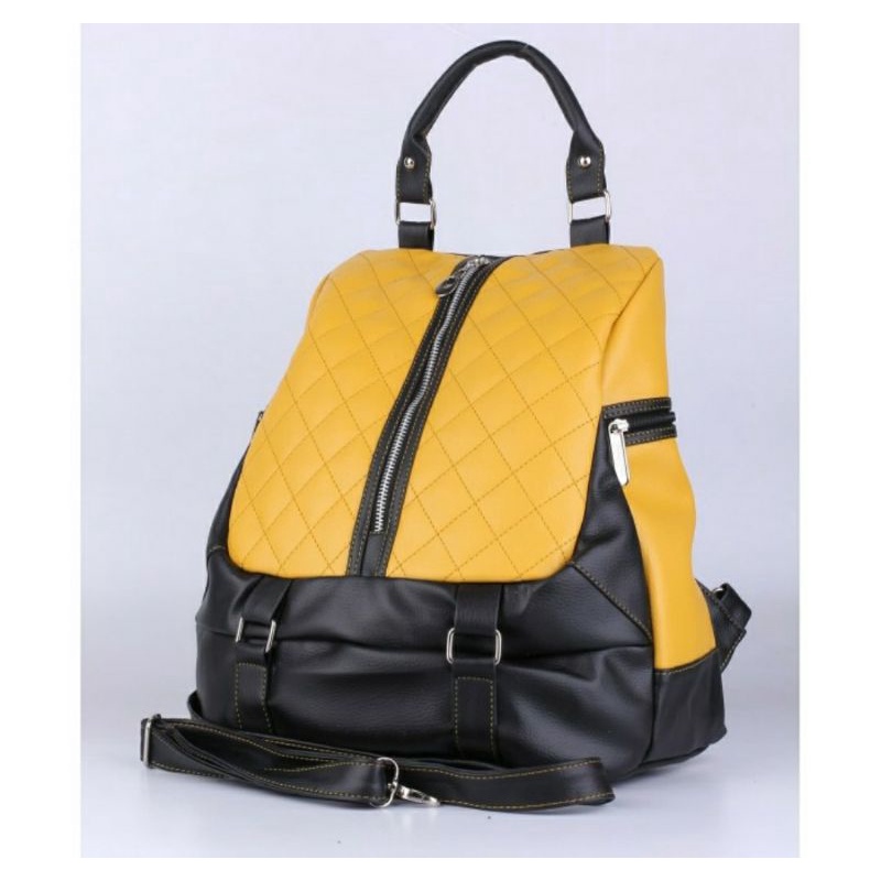 Tas Ransel Wanita Premium CZ-1 Kuning / Tas Kulit Kasual