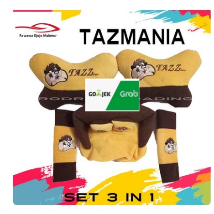 Bantal Mobil 3 in 1 Kartun Sandaran Car Set 3in1 bantalan kepala jok sarung seatbelt