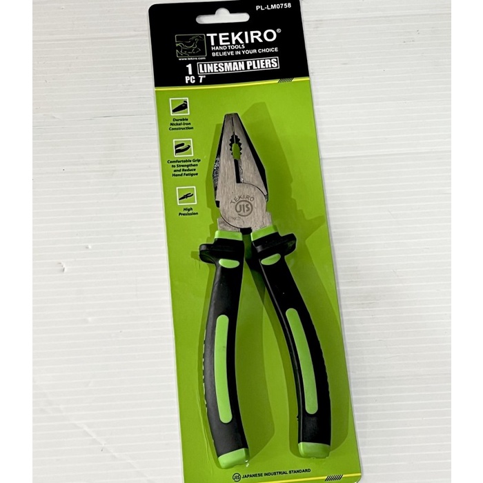 Tang Kombinasi GG Karet Linesman Combination Plier TEKIRO 7 Inch